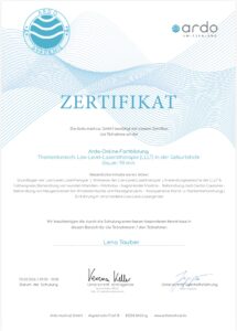 Zertifikat Low level laser  Lena Tauber