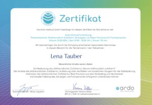 Zertifikat stillfreundlich zufüttern Lena Tauber